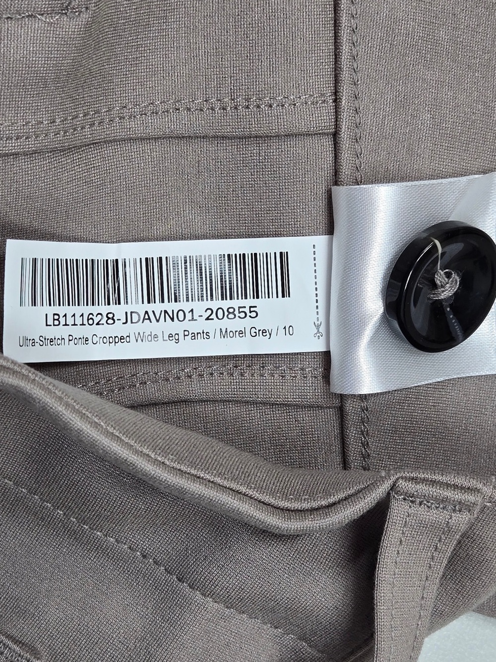 QUINCE Ultra-Stretch Ponte Cropped Wide Leg Pants Size 10 Morel Grey 8612 - Picture 8 of 11